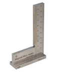 Side view of Magnetic Micro Square Precision Machinist Style Layout Tool, silver finish with marked measurements, dual rare earth magnets visible.