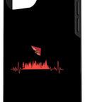 Hang Glider Art Case For Iphone 16 Pro Max With Two Piece Protection, heartbeat design, scratch resistant polycarbonate shell, black