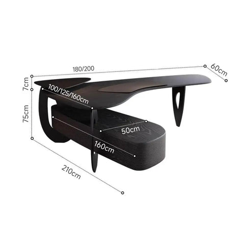 Heavy Duty Corner Executive Desk With Integrated Side Cabinet And Raised Monitor Stand Straight Up Big Time Pc Workstation No Nonsense Boss Build For Gaming And Writing Black 180 Cm dimensions showing 180cm span and 60cm depth.