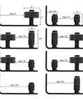 Two Piece Adjustable Floor Guide For Sliding Barn Doors With Eight Setup Options Low Profile Flush Bottom Design Carbon Steel And POM Nylon Matte Black Finish
