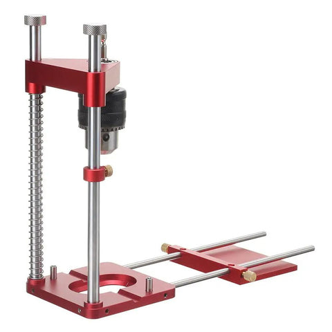 Portable Drill Guide And Alignment Tool For Woodworking, Handheld Manual Power Press Stand, precise table hole base, and fence system