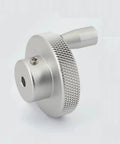Heavy Duty Aluminum Alloy Handwheel With Knurled Grip Texture For Machine Tool Adjustment 80mm Outer Diameter Smooth Turning And Durable Rocker Design, silver handwheel close-up
