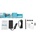 Compact Mini Wood Lathe And Milling Machine For Engraving Sanding Cutting Multi Purpose Tabletop Tool components and accessories layout.