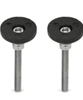 Heavy Duty Adjustable Leveling Feet Set, D30 X M6 X 50 Mm Swivel Furniture Glides, showing rubber bottom and steel threaded shaft.