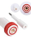 Top Rated Four Millimeter Banana Cross Jack Adapter providing a rock solid threaded fit with red and white design for electrical testing.