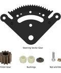 Steering Sector Gear Kit with Pinion Gear and Bushing Direct Replacement for Lawn Tractors D100-D170 Easy Install Repair Kit