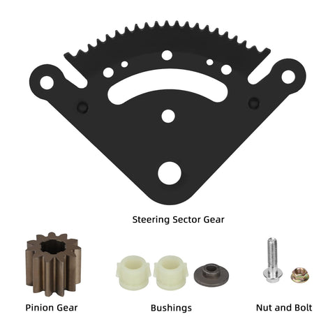 Steering Sector Gear Kit with Pinion Gear and Bushing Direct Replacement for Lawn Tractors D100-D170 Easy Install Repair Kit