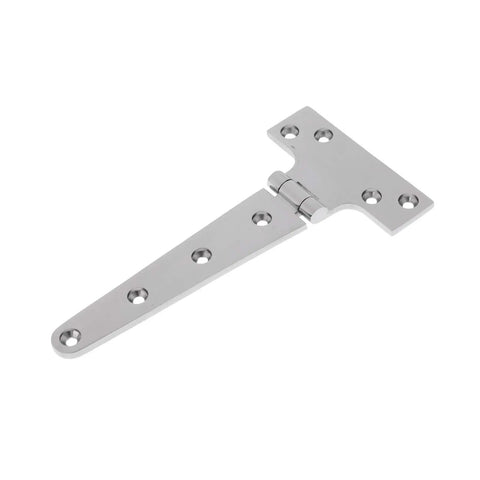 Six Piece Heavy Duty T Shape Marine Grade Stainless Steel Hinge with slots, ideal for containers, sheds, and outdoor doors.