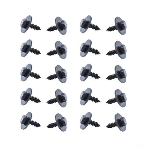 Beefy Hex Head Screws And Fasteners Kit For Splash Shield And Underbody Engine Covers Mercedes Benz 20 Piece Universal Metal Bumper Trim Bolts Set For Various Models, 20 black metal hex screws