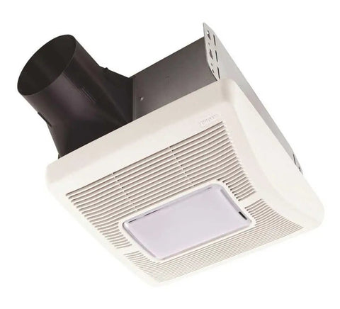 Ceiling-mounted A80L 80 CFM Single Speed Bath Exhaust Fan With Quiet 1.0 Sones And Built In Light Kit White Energy Efficient Vent