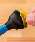 Close-up of Easy Clean Silicone Glue Spreader for Biscuit Joinery With Dual End Design featuring biscuit-tip.
