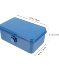 Heavy Duty Metal Tool Box Pair In Blue Thick Iron Construction With Sturdy Latches Portable Trunk Storage For Your Ride Or Home Workshop Solid Setup
