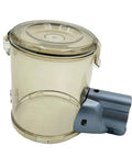Replacement Dust Bin For Greenote GSC50 Vacuum Compatible 6 Liter Collection Container with transparent design and gray attachment.