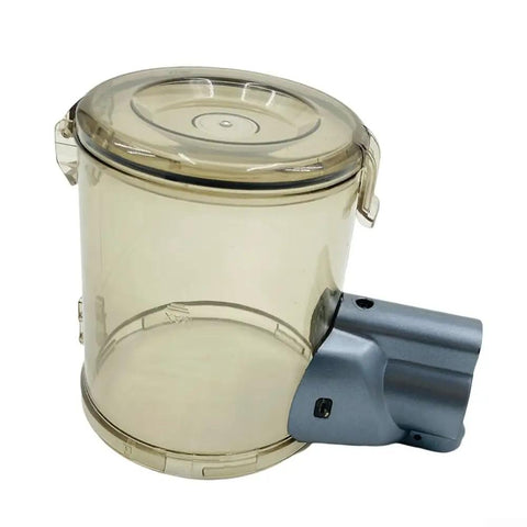 Replacement Dust Bin For Greenote GSC50 Vacuum Compatible 6 Liter Collection Container with transparent design and gray attachment.