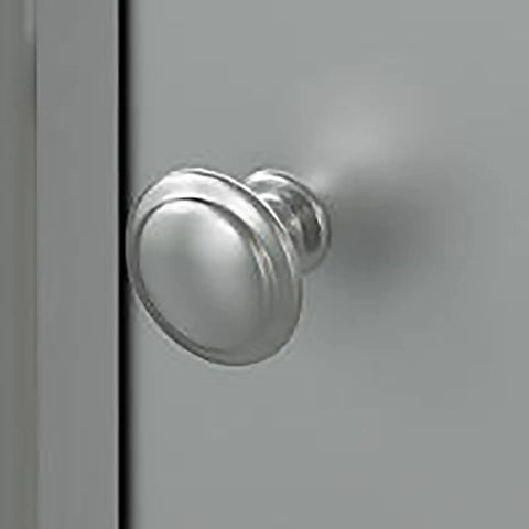 Close-up of the knob on a Heavy Duty Stainless Steel Shelving Unit Engineered To Handle Beefy Loads Without Bending Or Sagging.