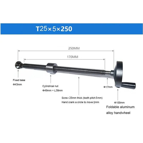 Built Like A Tank T25 Trapezoidal Lead Screw Set With Snappy Folding Aluminum Handwheel Designed To Dominate Cnc Linear Motion Projects And Deliver Zero Friction Manual Crank Control