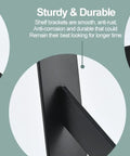 Close-up of 12 Pack Heavy Duty L Shaped Shelf Brackets 12 Inch Long Black With Screws For 12 To 16 Inch Deep Shelves Maximum 240 Lb Per Pair