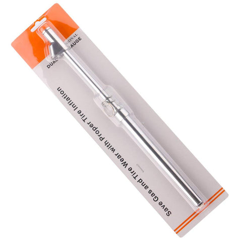 Tire Pressure Gauge With Straight On Foot Dual Head Chucks Heavy Duty Air Gauge Pro Grade 10 To 150 PSI and 100 To 1000 kPa packaging