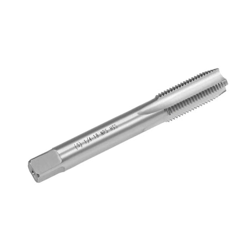 1/4-18 NPS Pipe Tap With 4 Straight Flutes, High Speed Steel Threading Tool For Fast Metal Tapping, Dope Cutting Tap