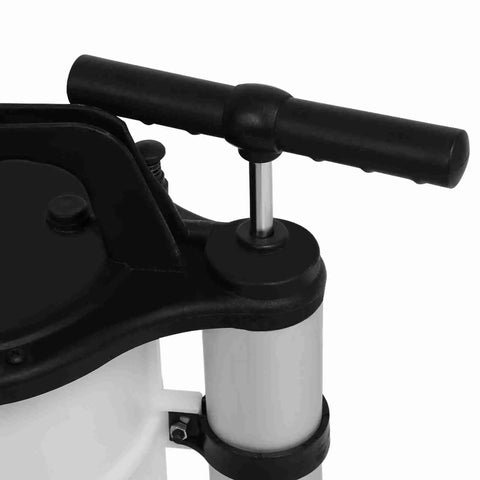 Top view of Slick Hand Pump for Quick Fluid Transfer, featuring 9L tank and ergonomic handle for easy manual operation.