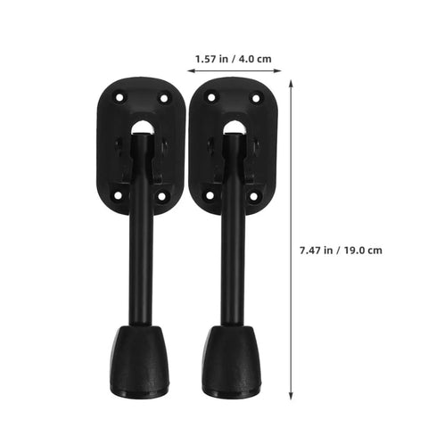 Close-up of Go-To Foldable Metal Table Legs Set For Cabinets And Coffee Tables, Heavy-Duty Iron Construction with dimensions shown