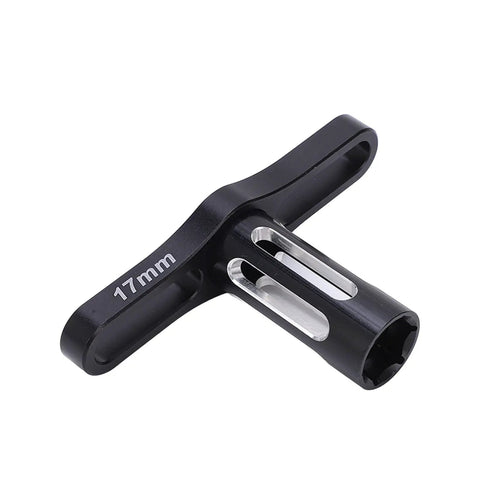 17mm Hex Nut Sleeve Wrench T Handle Aluminum Tool for 1/10 and 1/8 RC Cars Durable Corrosion Resistant Wheel Nut Removal Tool