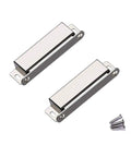 90lb Magnetic Door Catch Kit 2 Pack Heavy Duty Stainless Steel Cabinet Closet Wardrobe Latch For Kitchen Bathroom Drawer Closures Strong Magnet 3.7 Inch Silver with screws