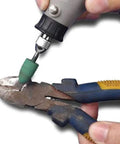 Using 20 Piece Rubber Polishing Bits Kit For Rotary Tools 1/8 Inch Shank Silicone Buffing Bits on metal object