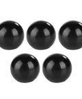 Five Pack Black Round Ball Knobs With M8 Female Thread 32mm Diameter Bakelite Lever Knobs For Machinery Replacement Part And Tool Lever Handles For Industrial And DIY Projects, shown in a front view