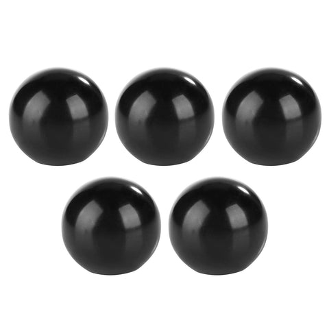 Five Pack Black Round Ball Knobs With M8 Female Thread 32mm Diameter Bakelite Lever Knobs For Machinery Replacement Part And Tool Lever Handles For Industrial And DIY Projects, shown in a front view