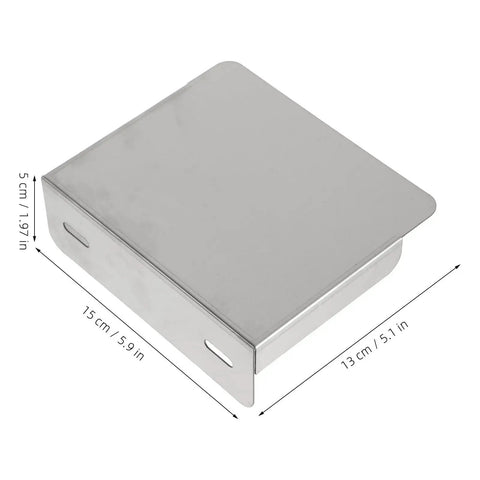 Premium Stainless Steel Outdoor Charger Rain Cover Weatherproof Charging Station Protector Heavy Duty All Season Enclosure Shield, 15x13cm, silver metal.