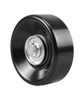 Upgrade Your Ride With This Top Shelf LS Drive Serpentine Belt Idler Pulley, black CNC machined gear for LS engines, OEM fitment.