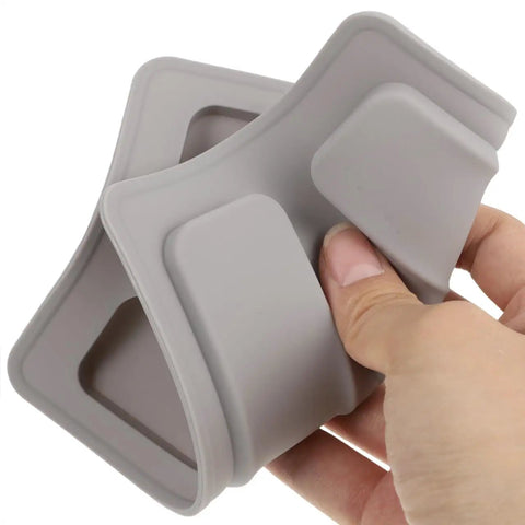 Toaster Protector Cover for 2 Slice Toaster Upper Lid 6.25 by 3.93 by 0.70 Inches 2 Pack Dust Debris Guard in hand, flexible material view.