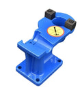 Built Like A Tank Bt30 And Bt40 Cnc Locking Clamp Bracket For Horizontal Or Vertical Mill Rig in blue, sturdy design for secure fitting.