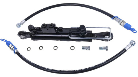 Heavy Duty Hydraulic Top Link Cat 1-1 With Locking Block For Tractors And Excavators Fits Class I And II Equipment Smooth Pin Connection Easy Install, showing hydraulic cylinder and hoses.