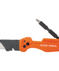 Flickblade Folding Utility Knife With Dual 135 Degree And 180 Degree Blade Positions Detachable One Quarter Inch Impact Driver And Number Two Phillips Bit