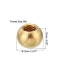 M6x1 Thread Cap Nuts Knob Set 5 Pack Slick Brass Ball Lamp Decoration Caps For Furniture And Lighting Easy Install No Tool Needed Durable Hardware
