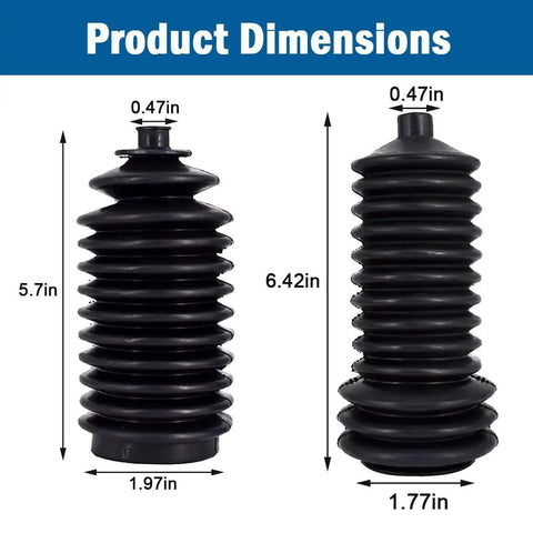 Steering Rack Boots Replacement Kit 5412012 5412013 For Polaris Ranger And RZR UTVs Including 500 570 700 800 900 1000 XP4 1000 From 2012 Through 2022 Beefed Up Fit dimensions