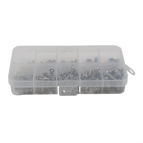Stainless Steel Fastener Set 320Pcs 2mm to 5mm Metric Assortment With Hex Socket Button Head Screws Nuts Bolts And Washers For Auto Marine