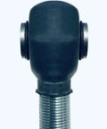 Heavy Duty 5/8 Inch Heim Joint Rod End Dust Boot Built Tough With Grip Tight Rubber To Shield Spherical Bearings From Dirty Trails And Rock Crawler Hits Daily shown from the front with shiny metallic ends.