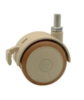 Grab These Top Shelf Smooth Rolling 4 Piece Rubber Threaded Casters For Squeaky Utility Carts, beige twin wheel caster with M8 threaded stem