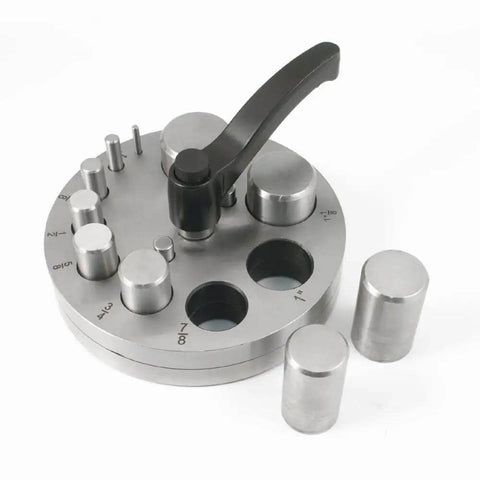 Circle Disc Cutter Kit With 10 Punches, Rubber Base, and Round Cutting Block for jewelry making, metal tools for cutting circles