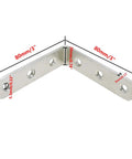 Badass Heavy Duty 304 Stainless Steel L Brackets 3 X 3 Inch Corner Braces with holes for mounting support.