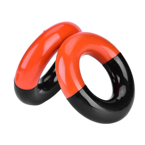 Pro-Grade Golf Swing Trainer Set: 3 Steel Weighted Rings For Driver, grip-enhanced swing weight accessories, close-up view.