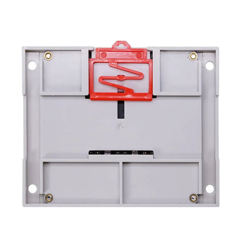 Back view of Optocoupler Isolated GPIO Relay Module, 4 Channel, Dual Mode High And Low Level Trigger, ABS DIN Rail Mount