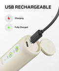 Close-up of Top Shelf Rechargeable Two Speed Milk Frother With Dual Spring Stainless Whisk charging via USB Type C.