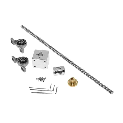 Premium T10 Lead Screw With Nut And Holder Kit For Vertical CNC Machines Featuring 10mm Diameter Ball Threads That Deliver Super Smooth Motion High Efficiency And Zero Stick-Slip Action Perfect For Machining Centers Or DIY Projects, with nut holder and coupler