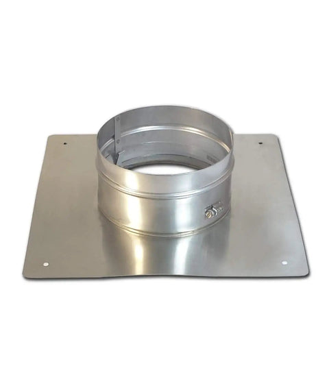 Smooth Wall Chimney Liner Insert Kit, 8 Foot By 15 Foot Flexible Stainless Steel Flue Pipe with base plate for installation.