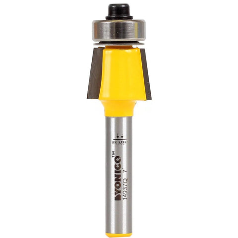 Bevel Router Bit 7 Degree With One Quarter Inch Shank Two Flute Carbide Cutter For Wood Trim And Veneer Edges