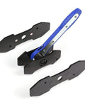 G-PLUS 4-in-1 universal disc brake caliper tool with blue ratchet piston spreader and two steel plates